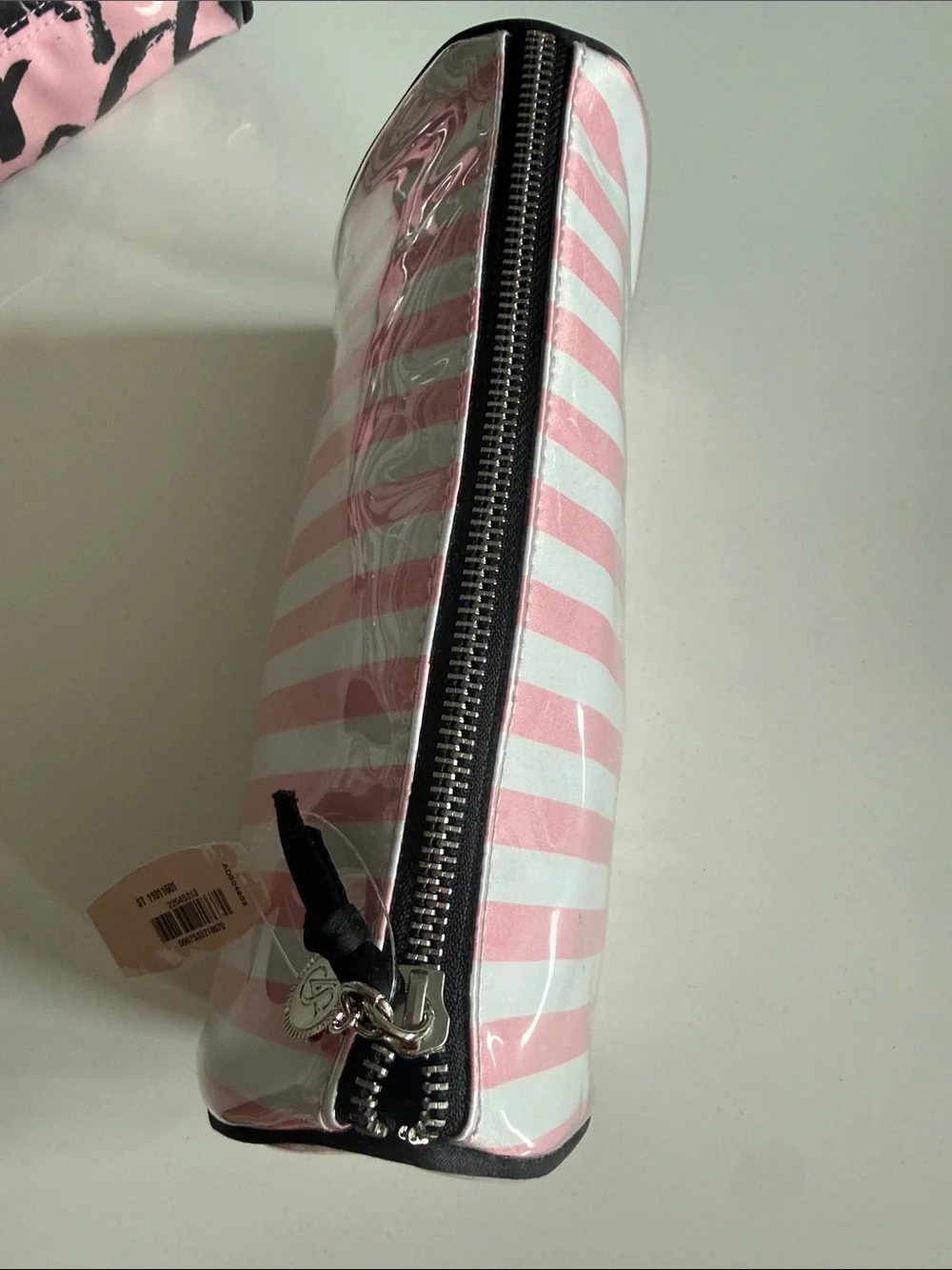NWT Bundle of 2 Victoria's Secret Pink Striped & Script Cosmetic Pouches
